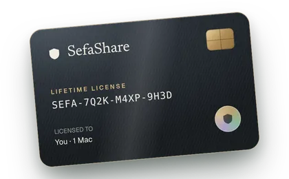 SefaShare lifetime license card